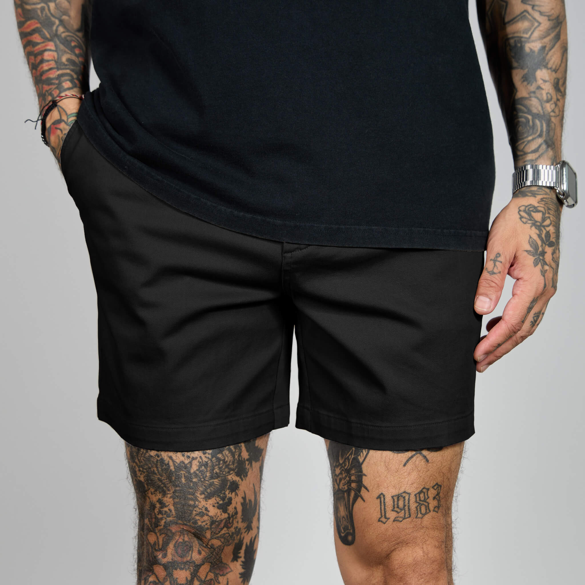 Chino Shorts - Black 3 Chino Shorts - Black