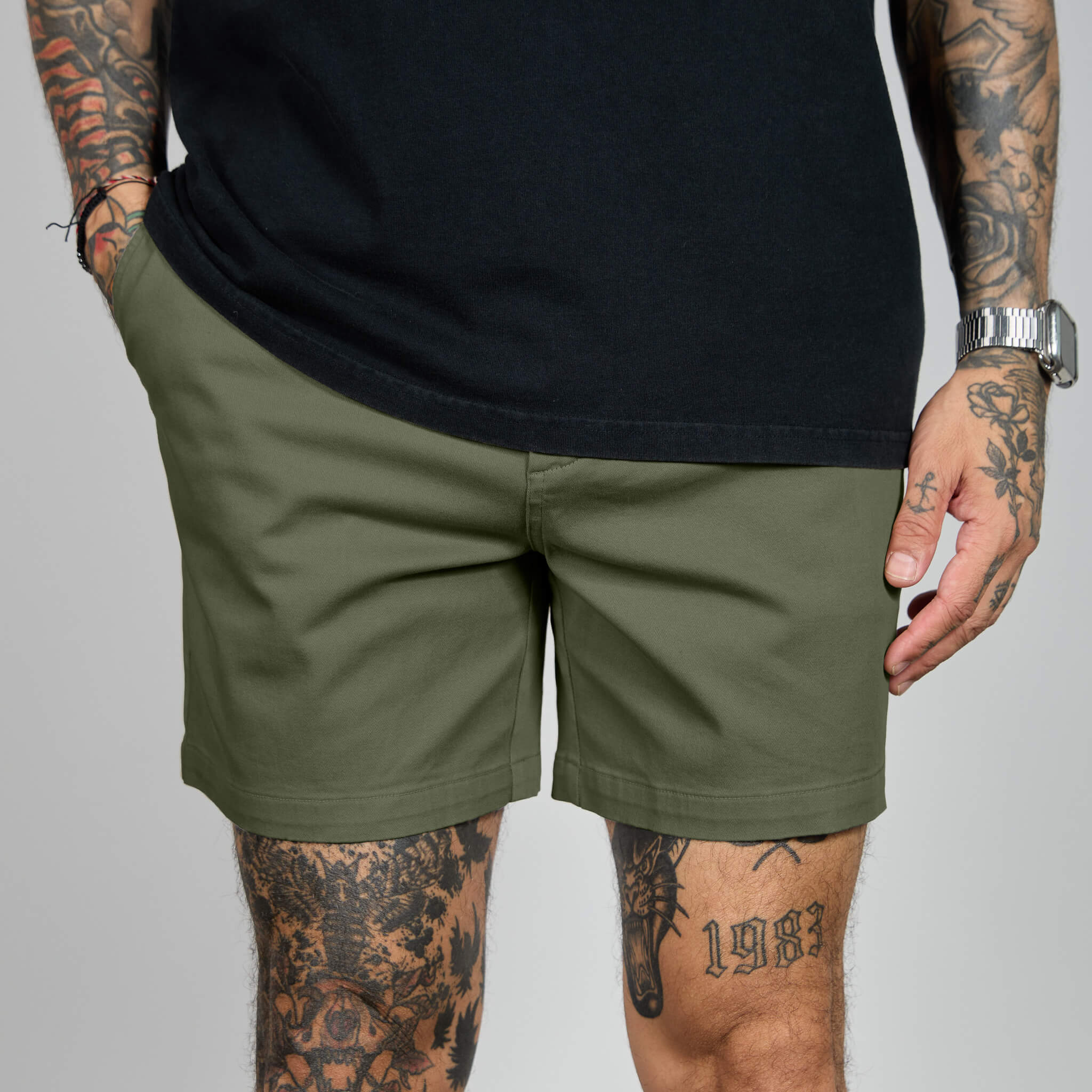 Chino Shorts - Sage 3 Chino Shorts - Sage