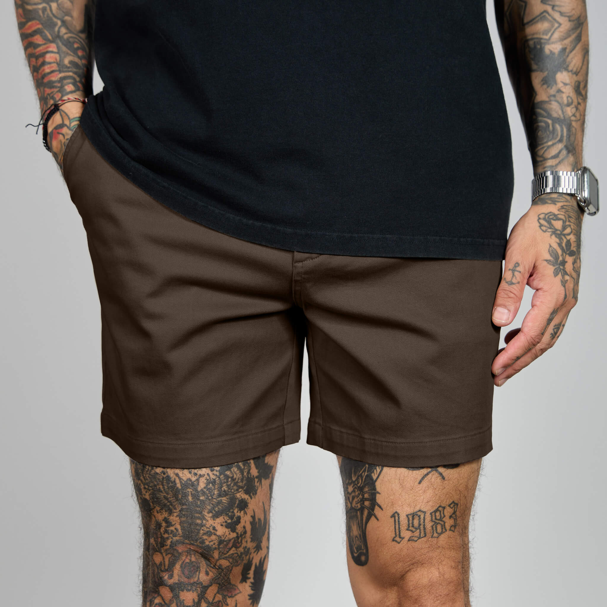 Chino Shorts - Brown 3 Chino Shorts - Brown