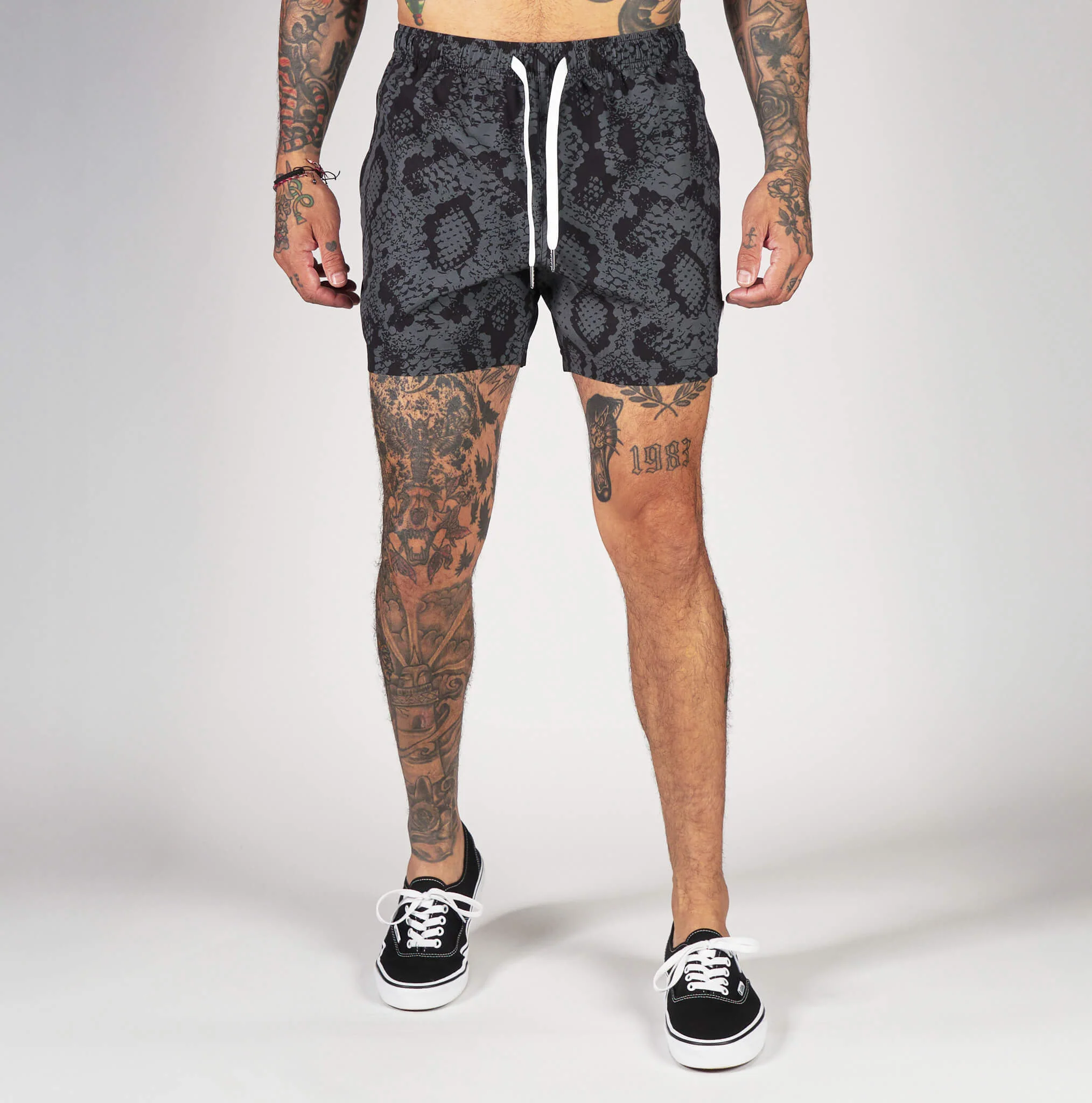(New) Snakeskin Shorts - Black 3 (New) Snakeskin Shorts - Black