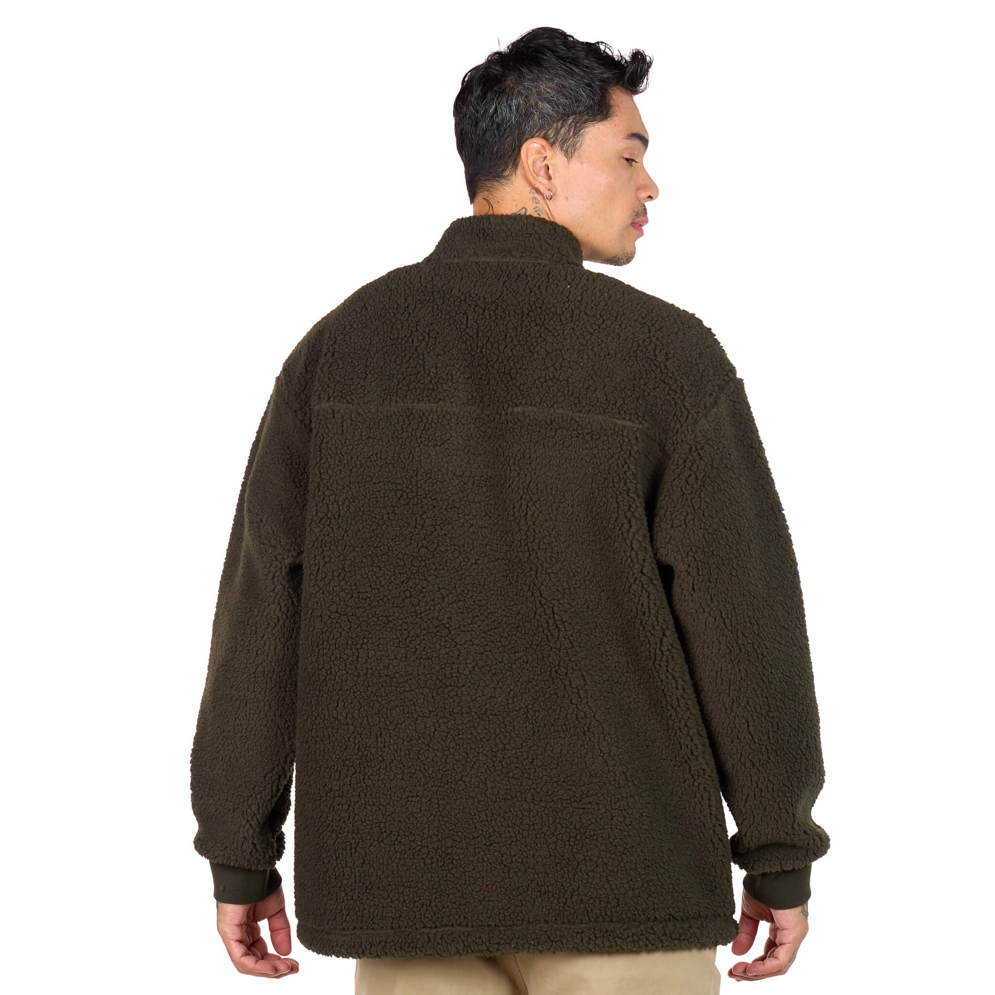 (New) Sherpa Quarter Zip - Olive 5 (New) Sherpa Quarter Zip - Olive