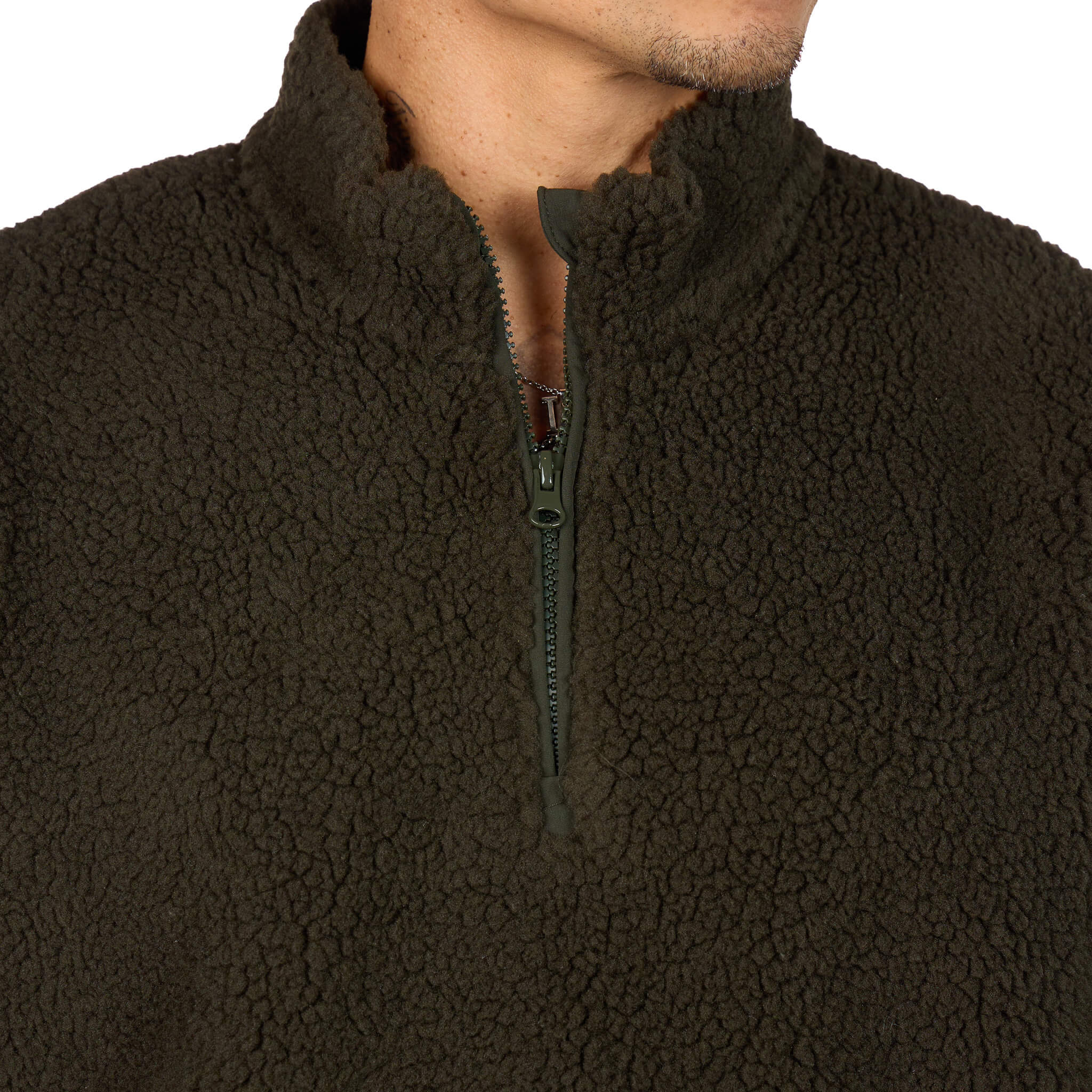 (New) Sherpa Quarter Zip - Olive 6 (New) Sherpa Quarter Zip - Olive
