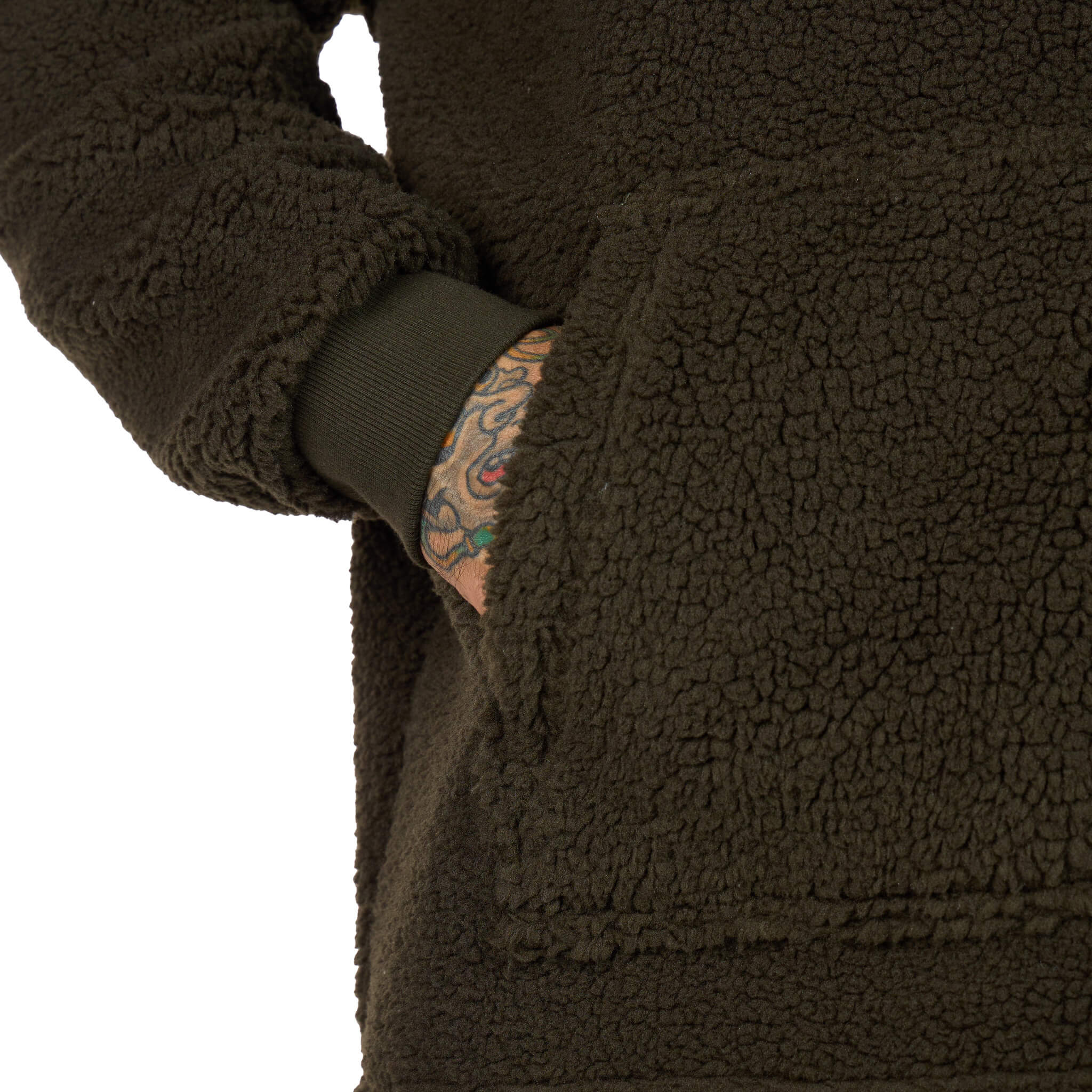 (New) Sherpa Quarter Zip - Olive 7 (New) Sherpa Quarter Zip - Olive